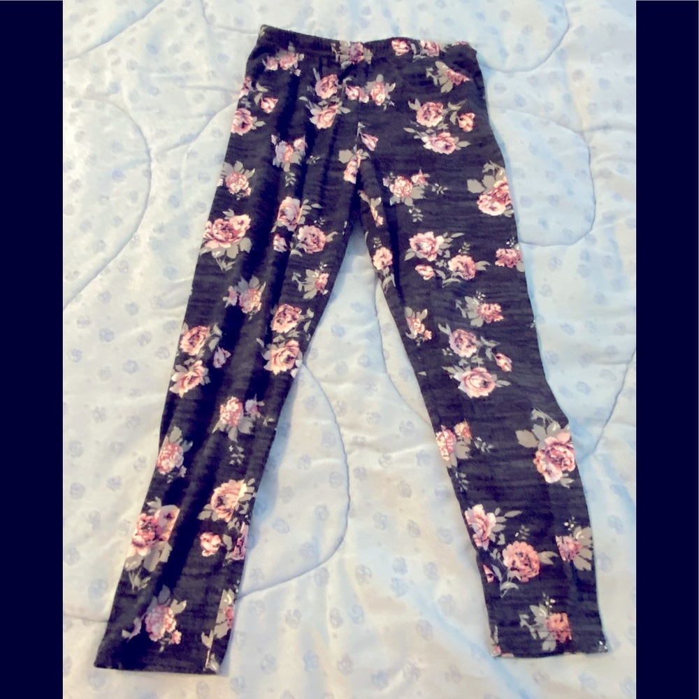 Floral Print Leggings Size S (7/8) (Girls)